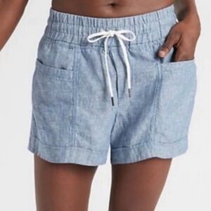 ATHLETA Size 8 Linen 4” Cabo Shorts